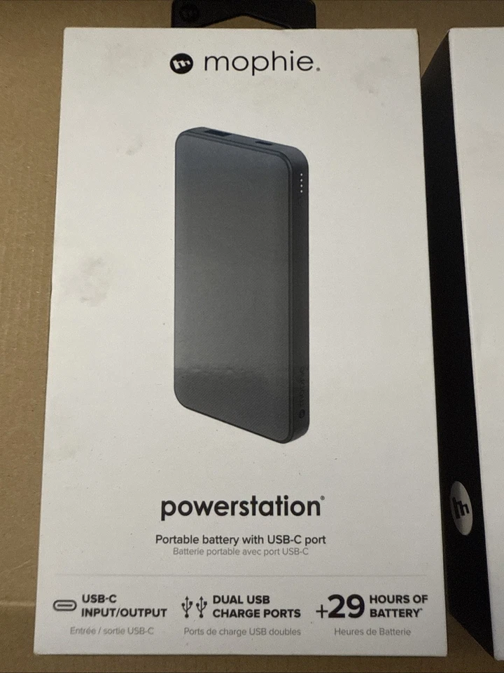 Paquete de 2 baterías portátiles Mophie Powerstation 8000 MAH con puerto USB-C/USB-A Foto 3 de 4