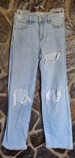 Abercrombie Kids high rise wide leg jeans size 13/14 Patch Distressed