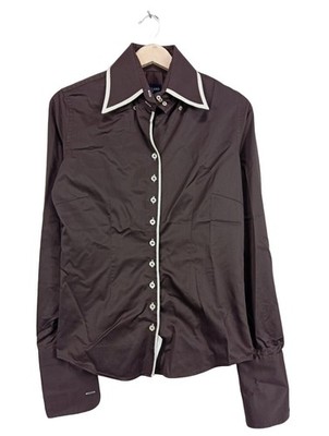 CAVALLARO NAPOLI Langarmhemd Damen Hemd Gr. DE 38 hellgrau Casual-Look