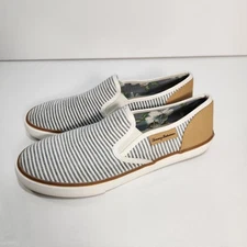 Tommy Bahama Mens Size 9.5 Blue Stripe Loafers Slip On Shoes Sneakers Nautical