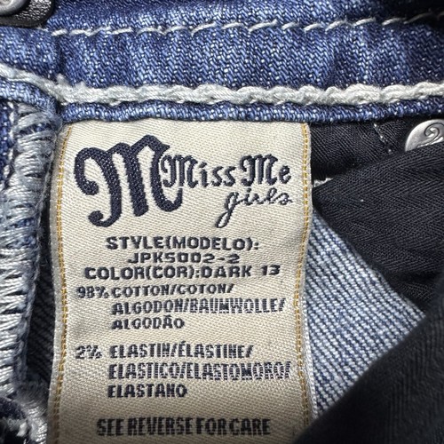 Vintage Miss Me Girls Jeans Bootcut Modelo Size 7 Rhinestone Embroidered Y2K - Picture 14 of 16