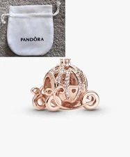 PANDORA Cinderella Pumpkins 🎃 Sparkling Carriage Charm Christmas Gift