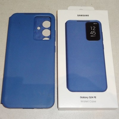 Original Samsung Galaxy S24 FE Smart View Wallet Case Hülle Blau EF-ZS721