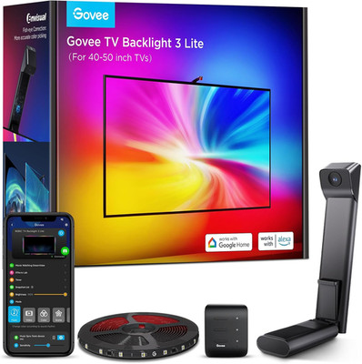 TV Backlight 3 Lite with Fish-Eye Correction Function Sync to 40-50 Inch Tvs, 7.