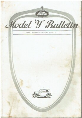 FORD MODEL Y SALOON 1932-37 MAINTENANCE & REPAIR TIPS BOOK *REPRO*