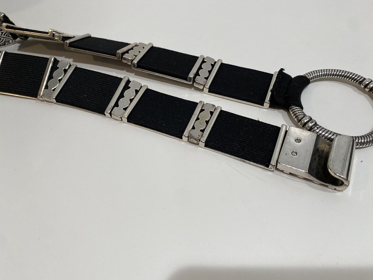 METAL LINKS STRETCHING Elastic BELT Silver Black 30-34 | eBay display picture 3
