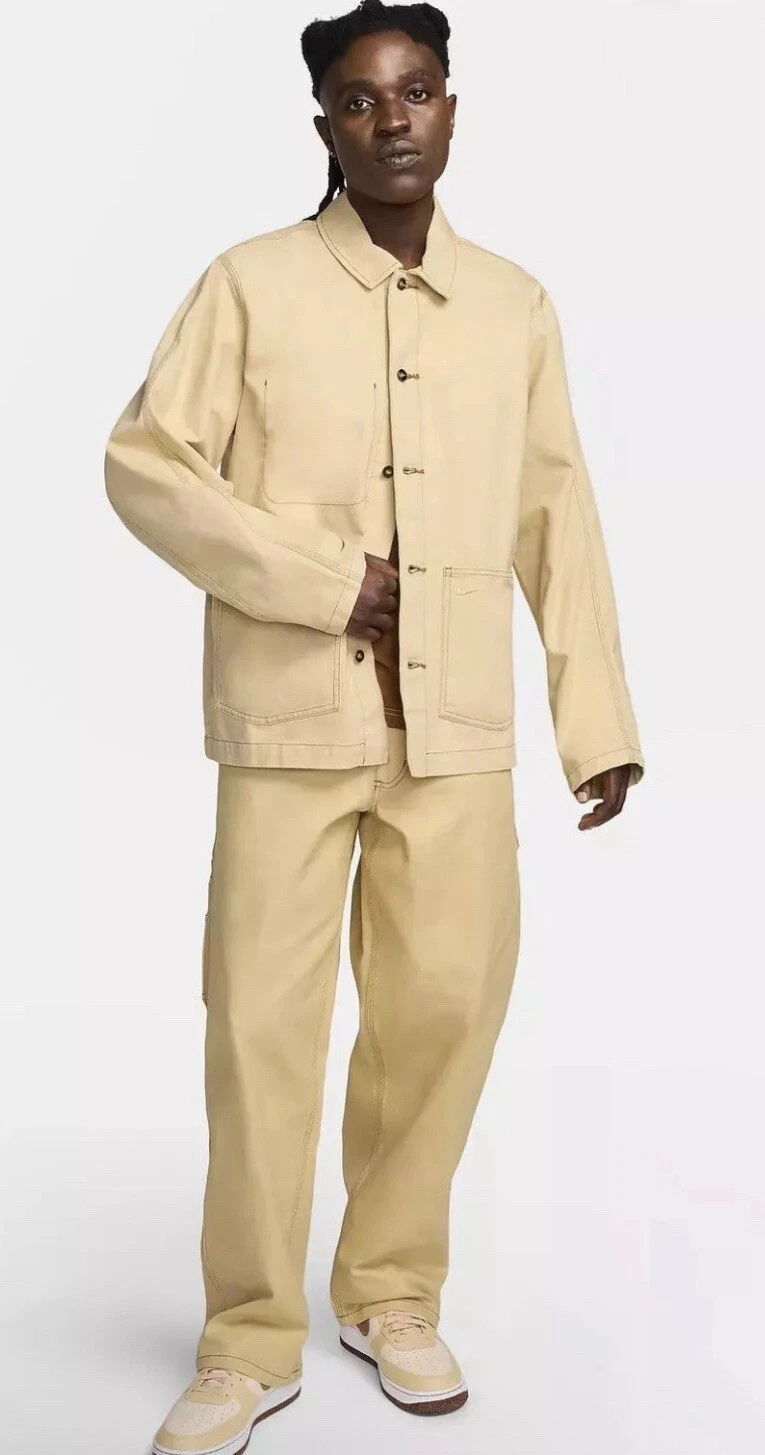 Pantaloni da falegname Nike Life larghi gamba dritta taglia 34 cappotto chore denim medio