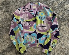 Cache Floral Jacket Sz 10 Sequin Vibrant Colorful Career Office Casual