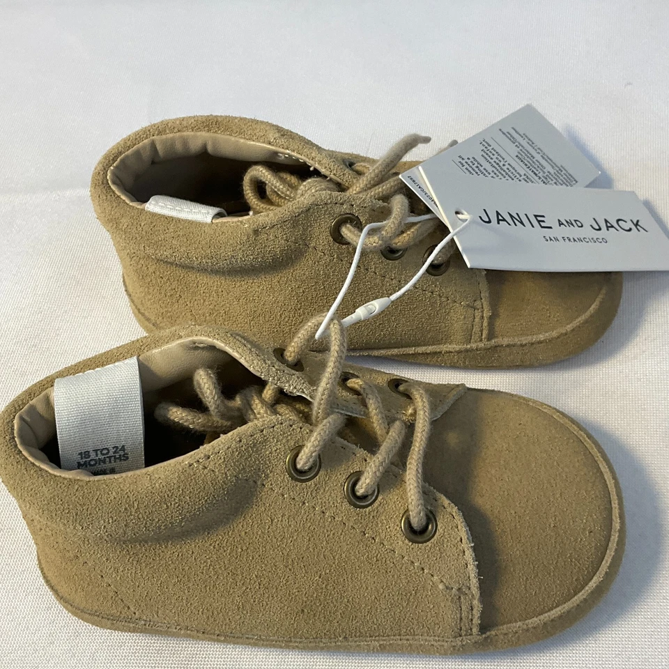Janie And Jack Botas Infantil Talla 18-24 Meses Cuero Marrón Foto 4 de 4
