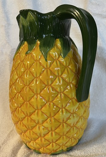Vnt PINEAPPLE DECOR ART FIGURE PITCHER TROPICAL FRUIT TABLEWARE LARGE OVER 1 Gal - Picture 7 of 12