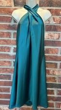 Show Me Your Mumu Halter Mini Dress Womens Size XXL Green Jasmine Luxe Satin