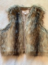 Jack Faufur Vest Size Small Brown Cream Black Measurements Included In Pictures