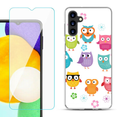 Case for Samsung Galaxy A13 5G, w/ Tempered Glass - Happy Owl