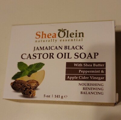 Jamaican Black Castor Oil Shea Olein Soap with Shea Butter Peppermint - 5 oz.