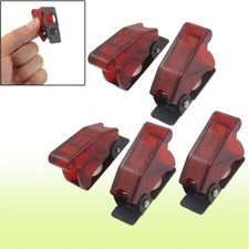 5 Pcs 12mm Mount Dia. Red Safety Flip Cover for Toggle Switch
