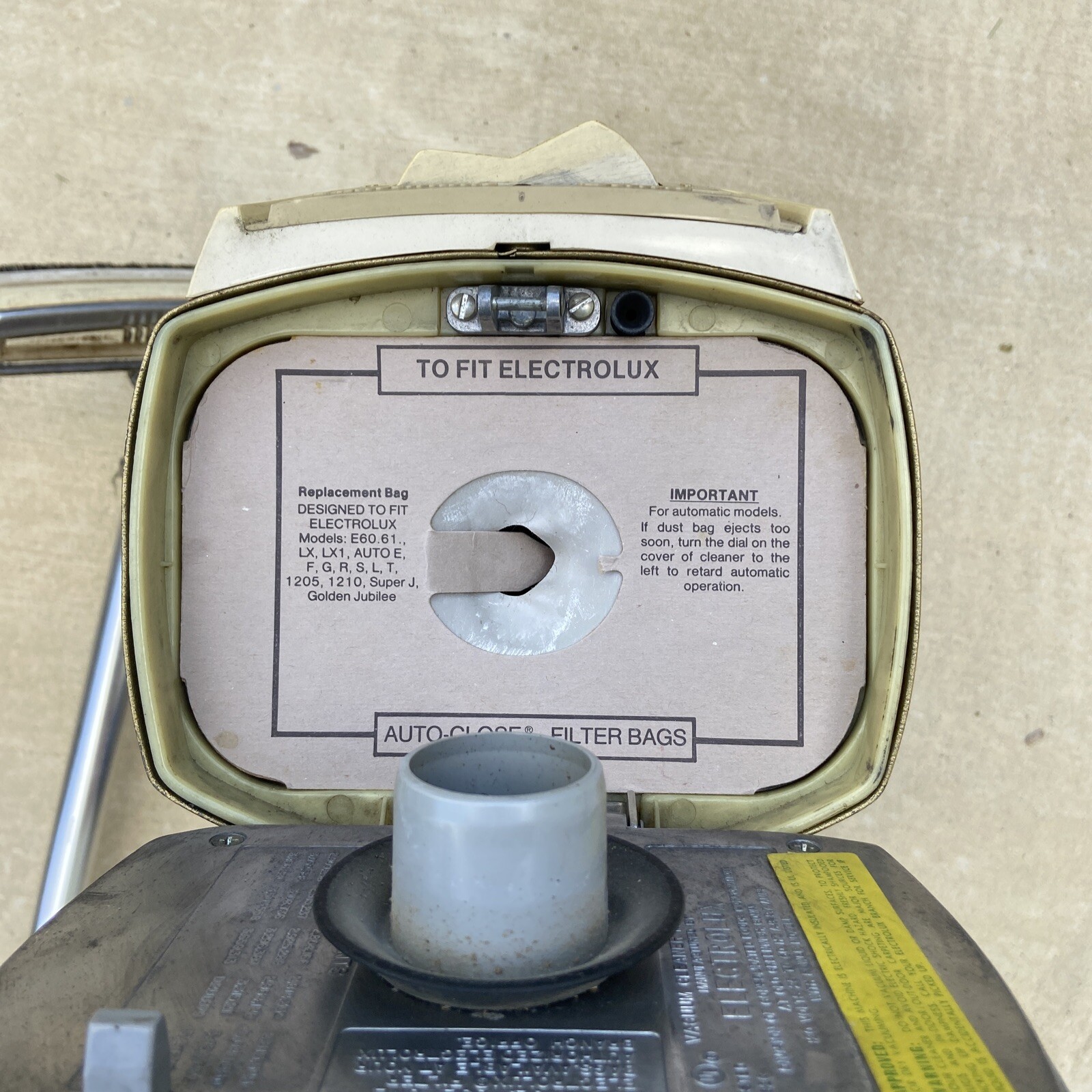 Electrolux Super J Canister Vacuum Model 1401 Base Unit Jublee Gold +hose/head eBay