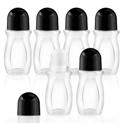 6 Pack Glass Roller Bottles Empty Deodorant Roll On Bottles Refillable Perfum...