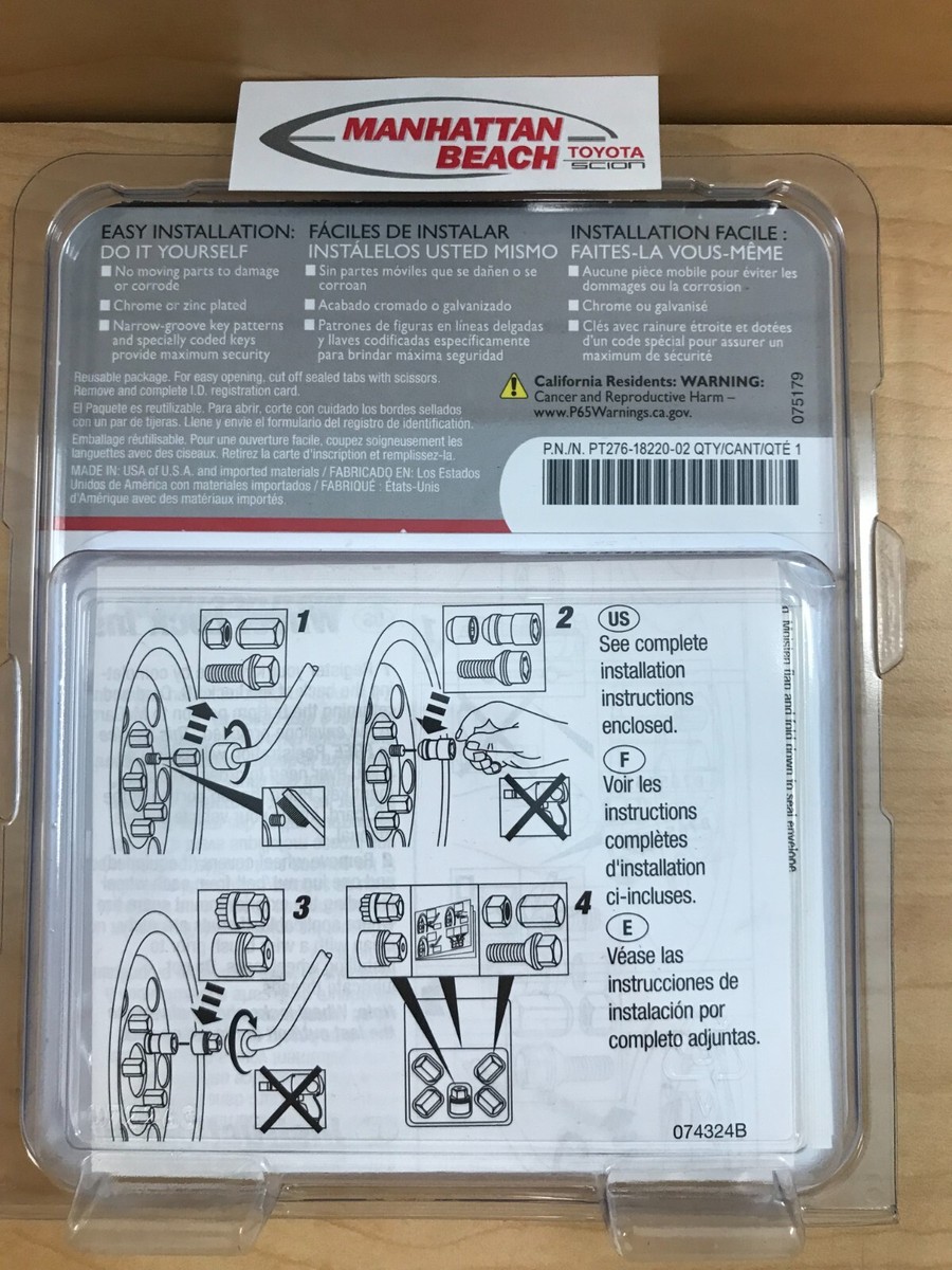 2022-2025 TOYOTA GR 86 BLACK WHEEL LOCK SET PT276-18220-02 GENUINE