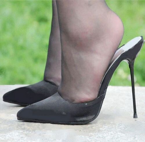 Women Sexy Mules High Heel Pointed Toe Slippers Party Sandals Slip On Shoes  Size | eBay