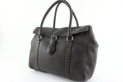 バッグ fendi selleria Fendi Dark Brown Selleria Leather Linda Shoulder Satchel Bag