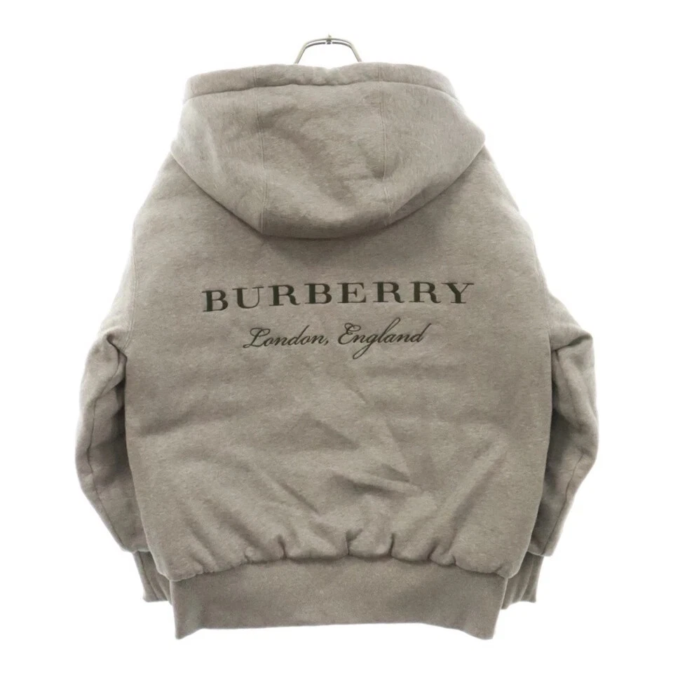 BURBERRY Giacca imbottita reversibile con cappuccio e zip verde grigio 4061070 Taglia: S