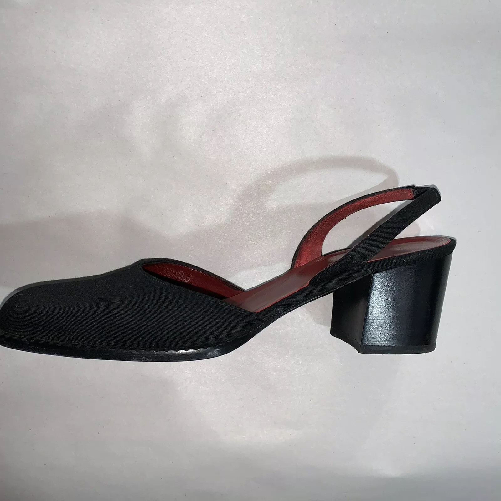 DEPUMPS vintage pre amate SAINT LAURENT PARIS YSL taglia 9 5M tacco a blocco nero