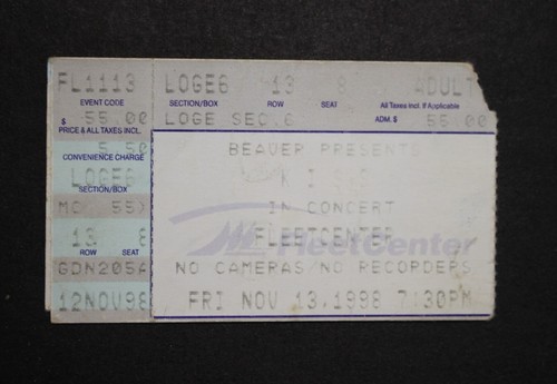 KISS Ticket Stubs - Nov 13, 1998 - Fleet Center  Boston, MA - Picture 2 of 4