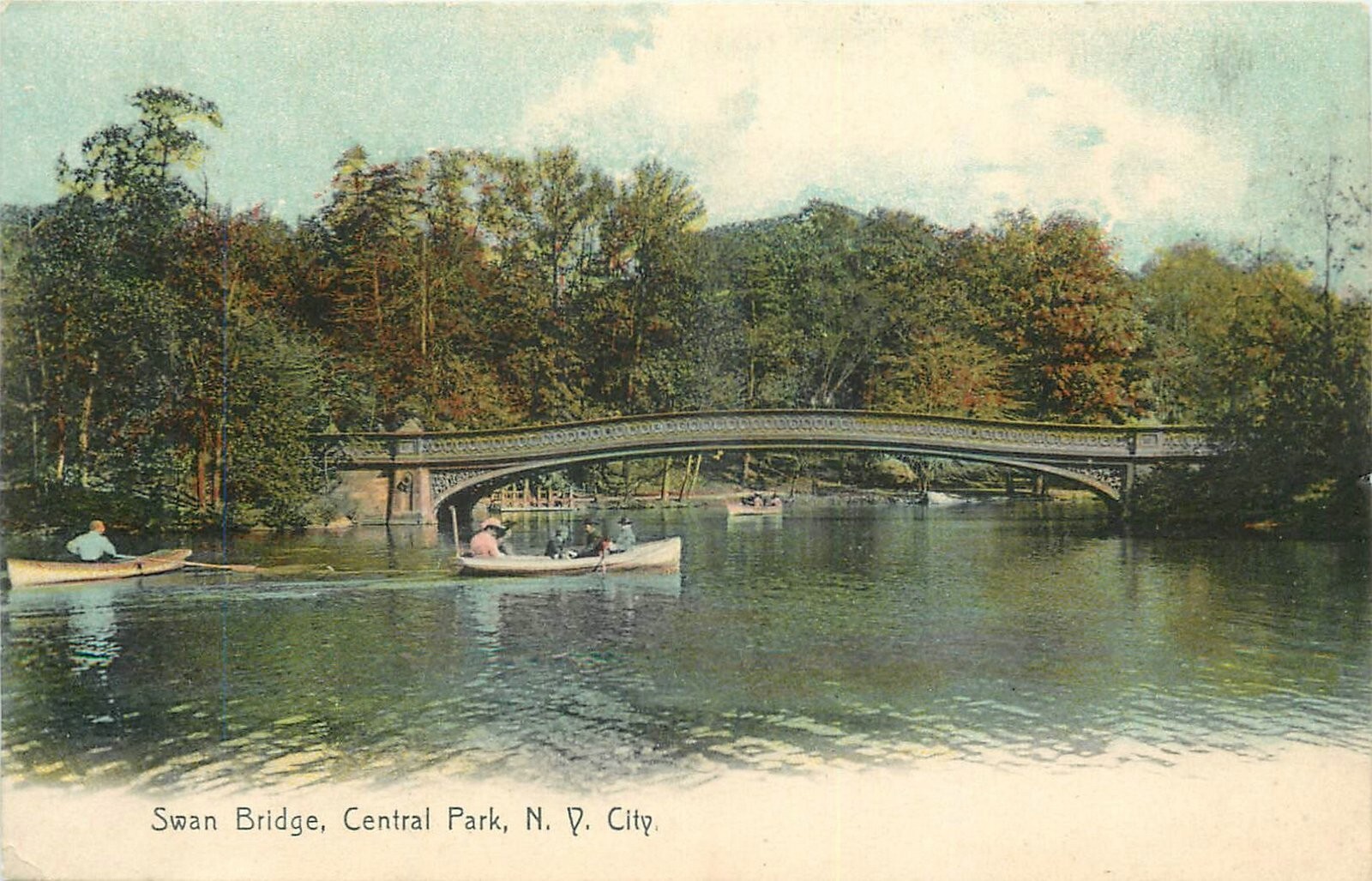 C1910 New York City Swan Bridge Central Park Rotograph G4A Postcard 25-1502