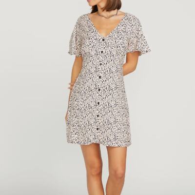 New VOLCOM Poppin Stone Dress Melon Mini Size Medium