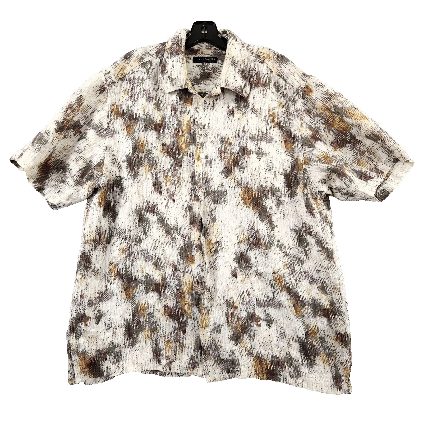 Jhane Barnes Linen Regular Fit Casual Button-Down Shirts for Men