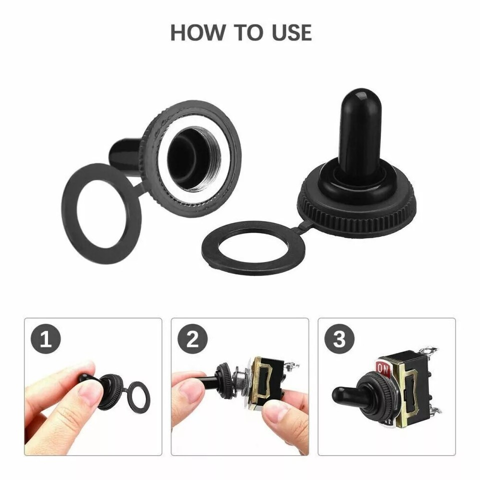 Marine Automotive Toggle Switches 5-Pack 12V SPST Metal Toggle Switches - ON /OFF Waterproof Switches For Marine, Auto & DIY Projects 5 Pack Toggle Switches Waterproof - Foto 6