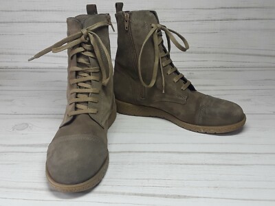 Womans Bata Gray Suede Lace Up/Zip Up Boot EU 39 US 8
