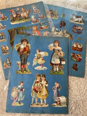 Konvolut 3 alte viktorianische Chromotafeln (Frankreich, Anfang 20. Jahrhundert)
