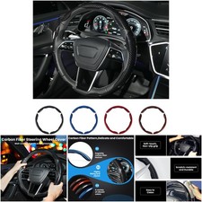 Carbon Fiber Steering Wheel Cover 3pcs Anti-Slip Scratch-Resistant Universal Fit