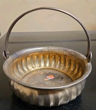 MCM Small Brass Basket With Handle For Candy Or Storage.