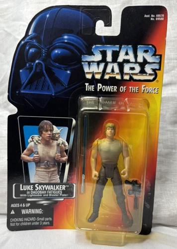 Star Wars The Power of  The Force Luke Skywalker Dagobah Fatigues Red Card New