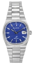 Bulova Classic Blue Dial Quartz Dress Men's Watch 96B440