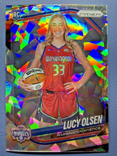 2025 Panini WNBA Prizm #145 Lucy Olsen Rookie Cracked Ice Variation Mystics RC