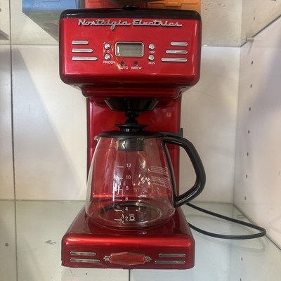 Nostalgia Retro 12-Cup Programmable Coffee Maker (Red) used