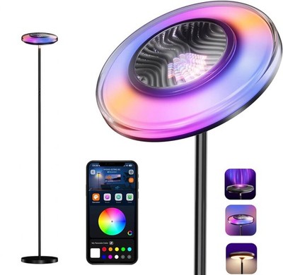 Arsoma Smart Floor Lamp for Living Room, 66.8'' RGB+WW Ripple Projector Floor ...