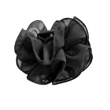 Black Large Chiffon Claw Clip Hair Bow Large Size Fabric Ribbon Flower Rose For