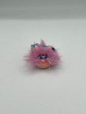 Vintage 1986 Hasbro Wearimal Furry Pom Hair Clip Pastel Pink Blue Bow