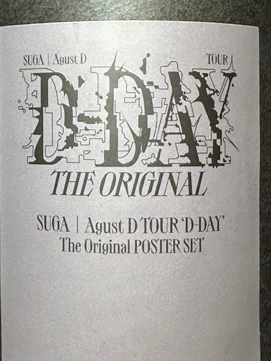 防弾少年団(BTS) - Agust D  D-DAY The Original &amp; POSTER SET SUGA Agust D TOUR [ D-DAY ] The Original POSTER SET - Music