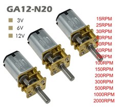 GA12-N20 DC 3V/6V/12V Micro Electric Gear Motor Speed Reduction Metal Gearbox