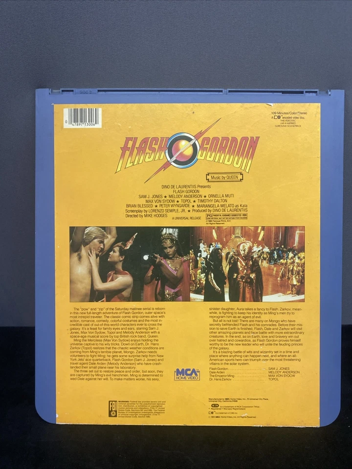 Flash Gordon Ced видео диск 1980 Queen Max фон Сидоу тополь Алекс Рэймонд - Изображение 3 из 4