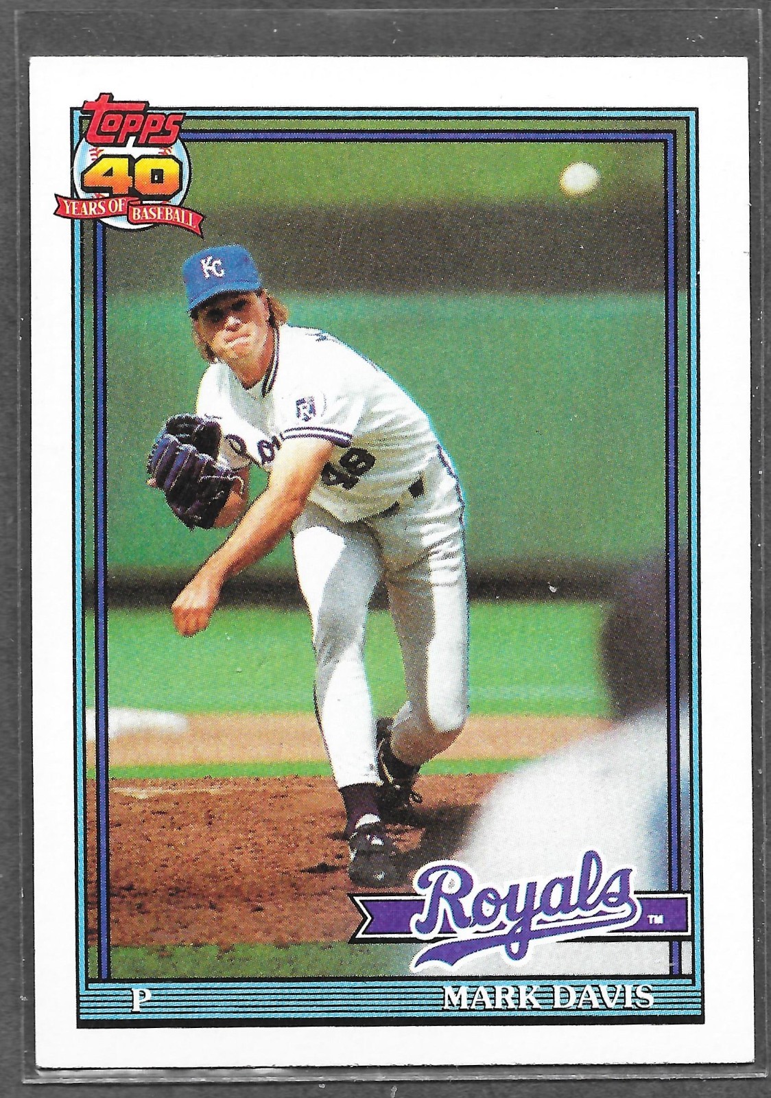 1991 Topps Mark Davis #116 Kansas City Royals Near Mint - Free Shipping