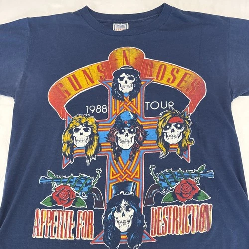 Guns N Roses T Shirt Large T Shirt Aerosmith 80 1980s vintage concert t-shirt, vintage, size L, single stitch, B+ condition