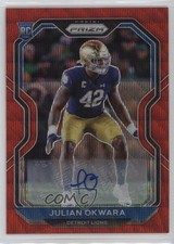 2020 Panini Prizm Rookie Red Wave 39/149 Julian Okwara #361 Auto 0e9i