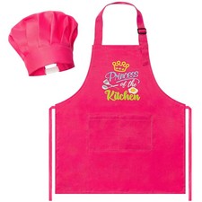 Kids Apron and Chef Hat Set - Adjustable Role Play Cooking Toy Gift