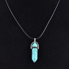 Natural Quartz Chakra Crystal Healing Point Cut Gemstone Pendant Reiki Necklace